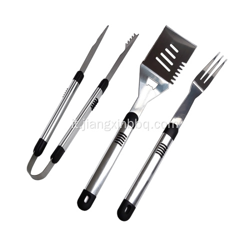 Set di utensili per barbecue in acciaio inossidabile da 4 pezzi